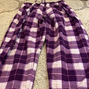 Plaid Kids Pajama Bottoms in Purple